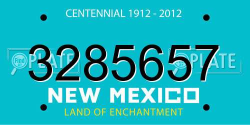 3285657 New Mexico License Plate