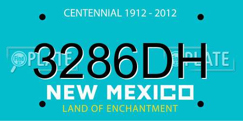 3286DH New Mexico License Plate