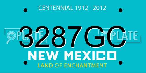 3287GC New Mexico License Plate