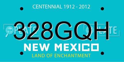 328GQH New Mexico License Plate