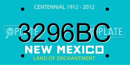 3296BC New Mexico License Plate