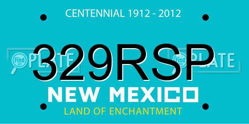 329RSP New Mexico License Plate