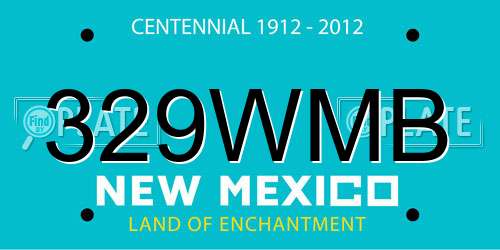 329WMB New Mexico License Plate