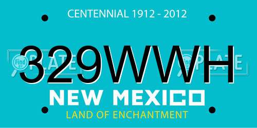 329WWH New Mexico License Plate