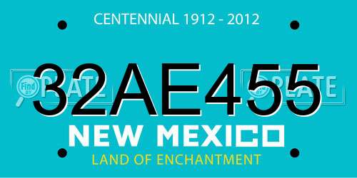 32AE455 New Mexico License Plate
