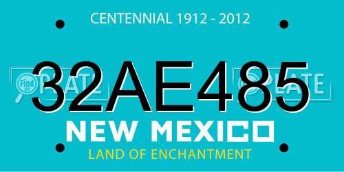 32AE485 New Mexico License Plate