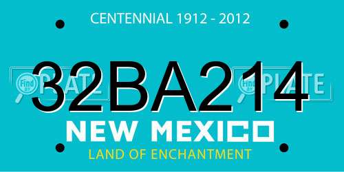 32BA214 New Mexico License Plate