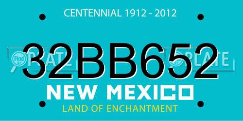 32BB652 New Mexico License Plate