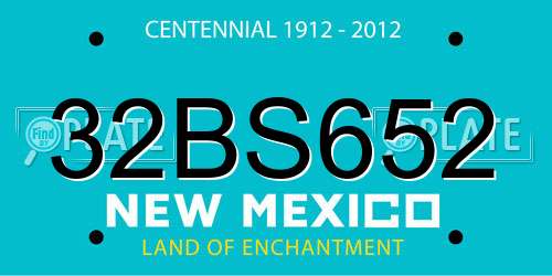 32BS652 New Mexico License Plate