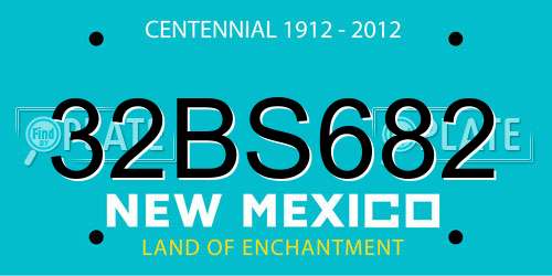 32BS682 New Mexico License Plate