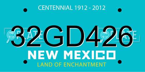 32GD426 New Mexico License Plate