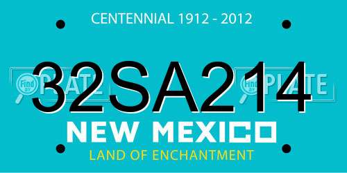 32SA214 New Mexico License Plate