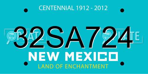 32SA724 New Mexico License Plate