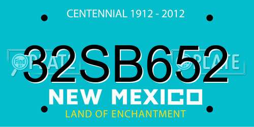 32SB652 New Mexico License Plate