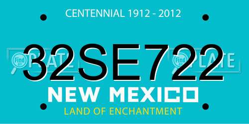 32SE722 New Mexico License Plate