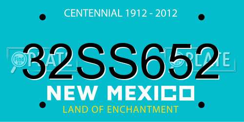32SS652 New Mexico License Plate