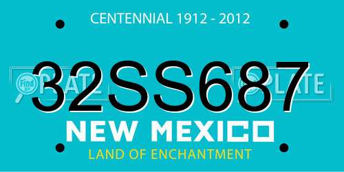 32SS687 New Mexico License Plate