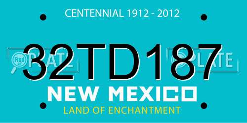 32TD187 New Mexico License Plate