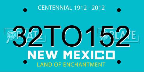 32TO152 New Mexico License Plate