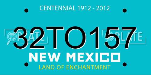 32TO157 New Mexico License Plate