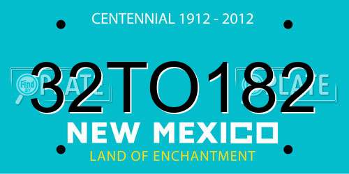 32TO182 New Mexico License Plate