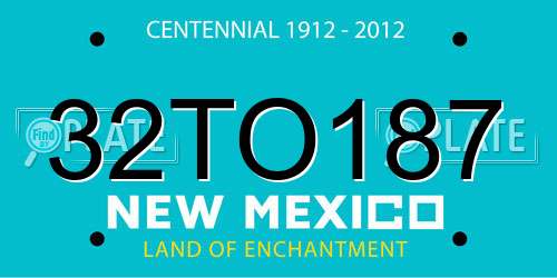32TO187 New Mexico License Plate