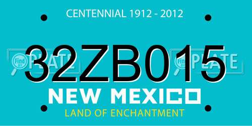 32ZB015 New Mexico License Plate
