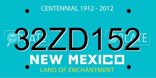 32ZD152 New Mexico License Plate