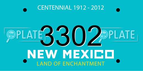 3302 New Mexico License Plate