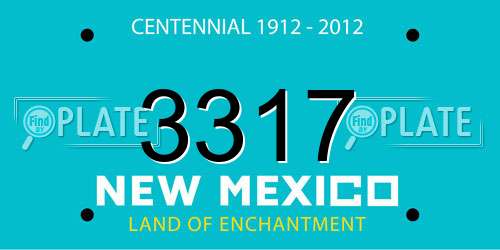 3317 New Mexico License Plate