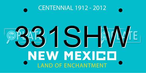 331SHW New Mexico License Plate