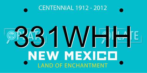 331WHH New Mexico License Plate