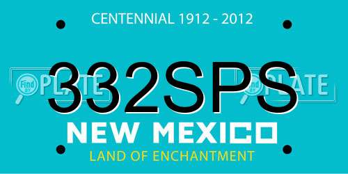 332SPS New Mexico License Plate