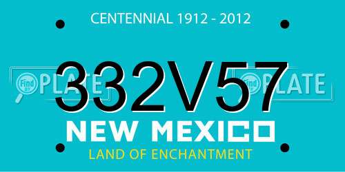 332V57 New Mexico License Plate