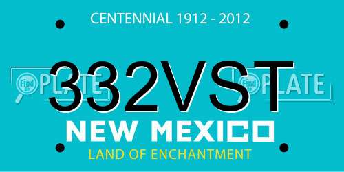 332VST New Mexico License Plate