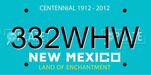 332WHW New Mexico License Plate