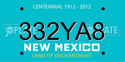 332YA8 New Mexico License Plate