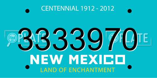 3333970 New Mexico License Plate