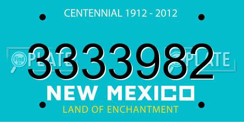 3333982 New Mexico License Plate