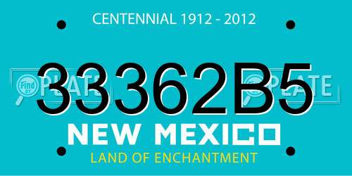 33362B5 New Mexico License Plate