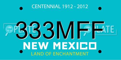 333MFF New Mexico License Plate