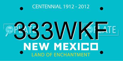 333WKF New Mexico License Plate