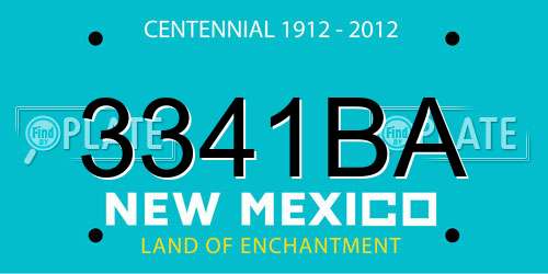 3341BA New Mexico License Plate