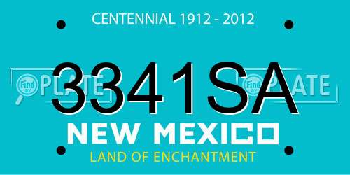 3341SA New Mexico License Plate