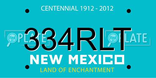 334RLT New Mexico License Plate