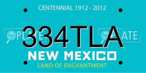 334TLA New Mexico License Plate