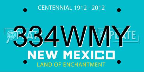 334WMY New Mexico License Plate