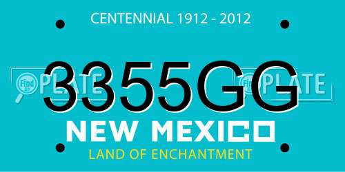 3355GG New Mexico License Plate