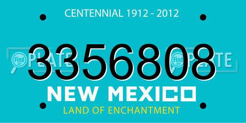 3356808 New Mexico License Plate