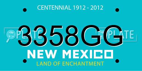 3358GG New Mexico License Plate